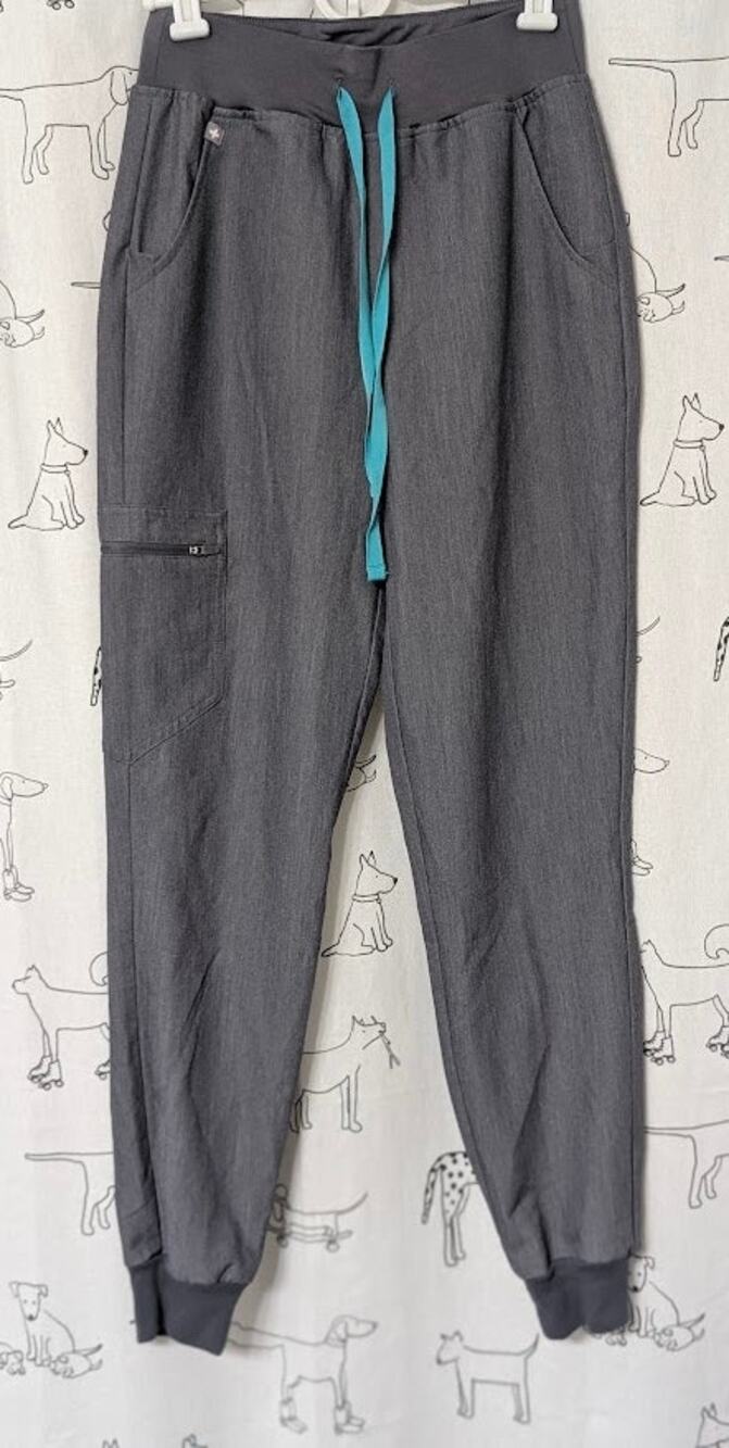 Figs Technical Collection Zamora Scrub Joggers Gray Medical Uniform Womens XS